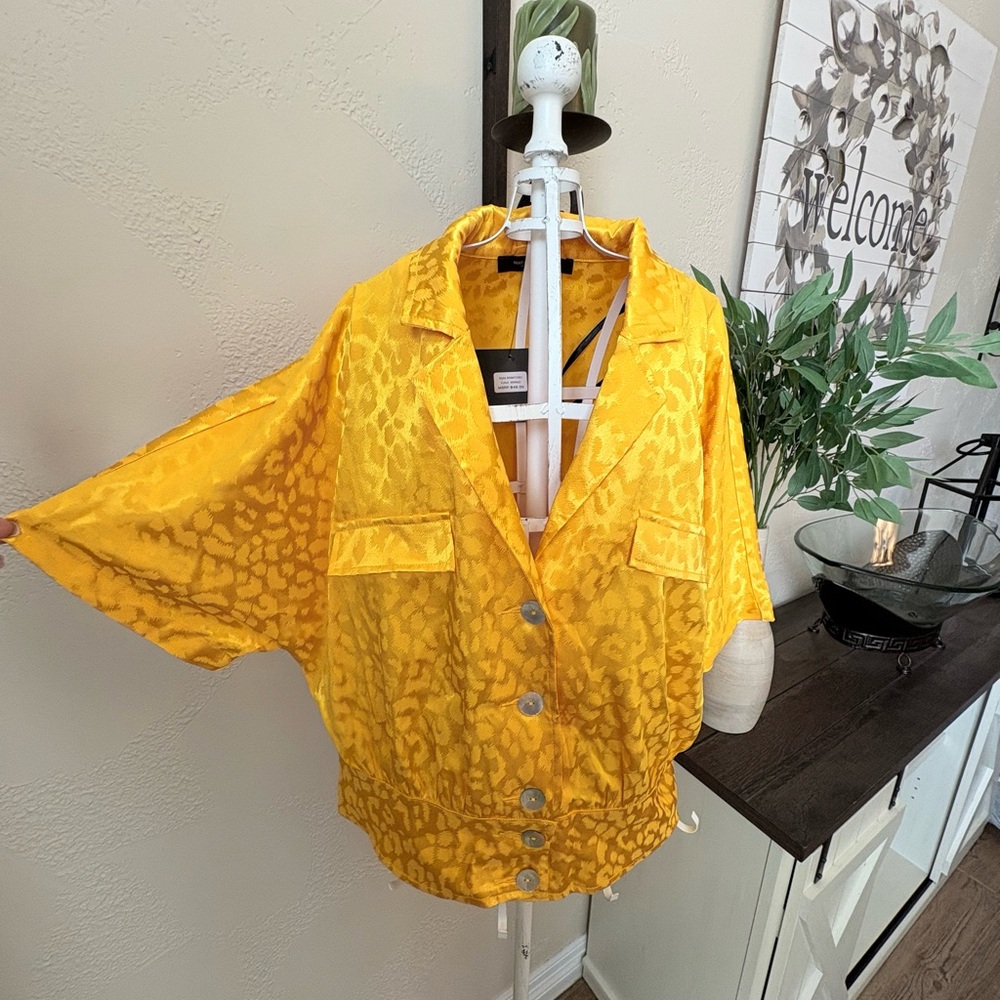 Marc New York Yellow Button-Up Top